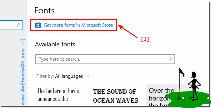 Get more fonts in Microsoft Store!