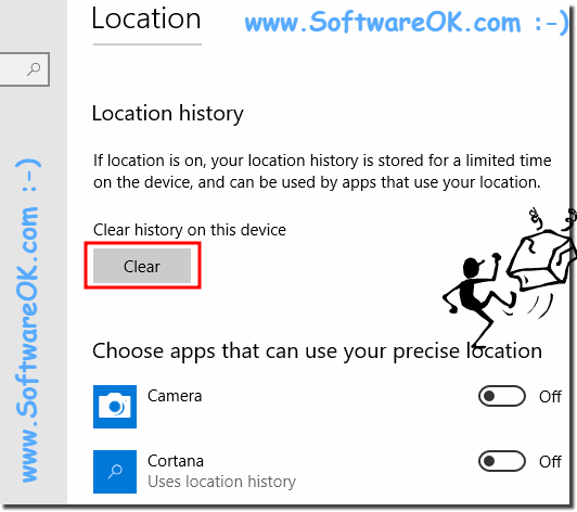delete the location tracking history in Windows 10!