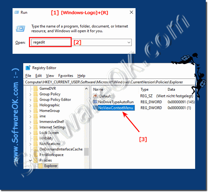 Deactivate the context menu of the desktop and explorer!