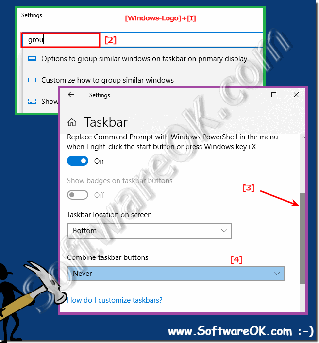 Grouping in the taskbar on Windows 10!