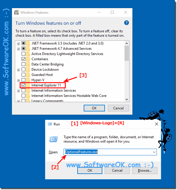 Activate the Internet Explorer on Windows 10!