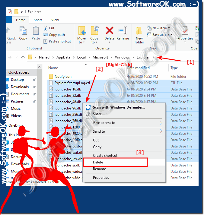If the symbols / icons are displayed incorrectly in Windows Explorer!