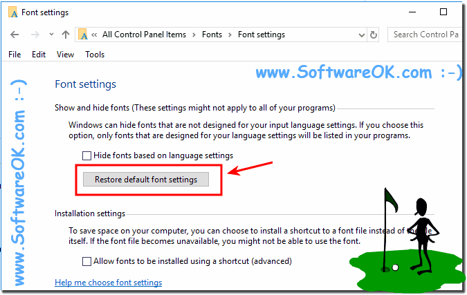 Reset Font to default on Windows-10!
