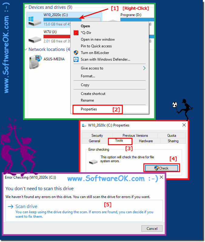 Start the disk check on Windows 10!