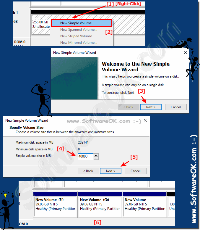  Split into several volume on the hard disk or SSD!