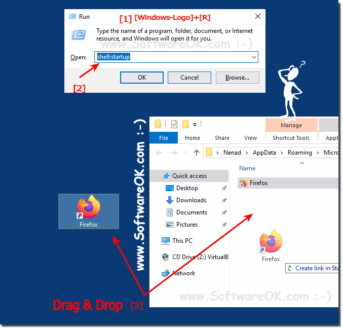 Open the Firefox browser automatically when you log in to Windows!