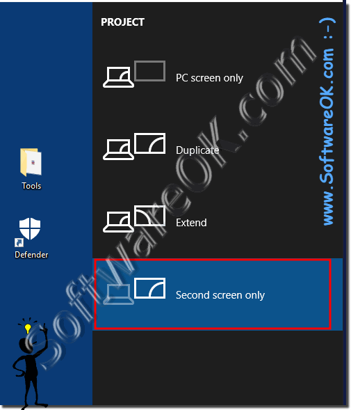 Use only the external monitor on the Surface Pro or laptop at Windows 10!