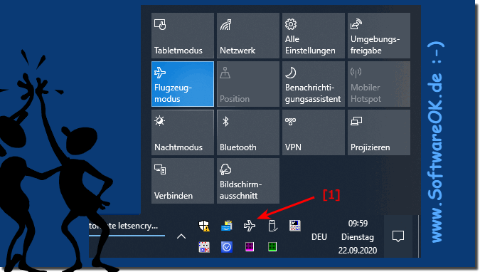 Airplane mode in the Windows taskbar!