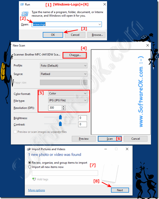 Easy start New Scan Wizard under Windows 10 direct!