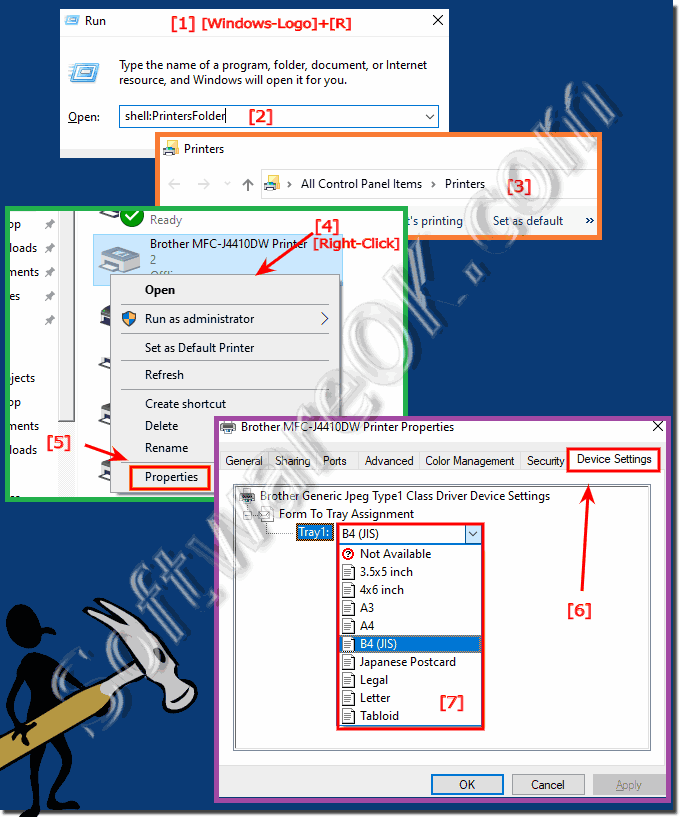 Set printer output tray under Windows desktop and server!