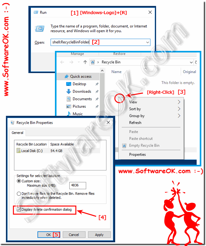 Show Message Box if move files to recycle bin on Windows 10!