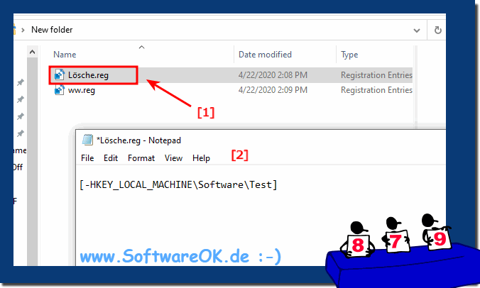 Delete registry values ​​and complete folders on Windows 10 and servers! 