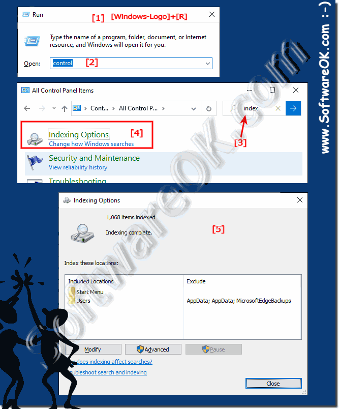 Open the Indexing Options in Windows 10!