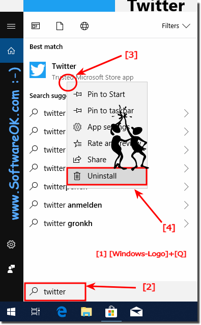 Uninstall Twitter APP from Windows-10!