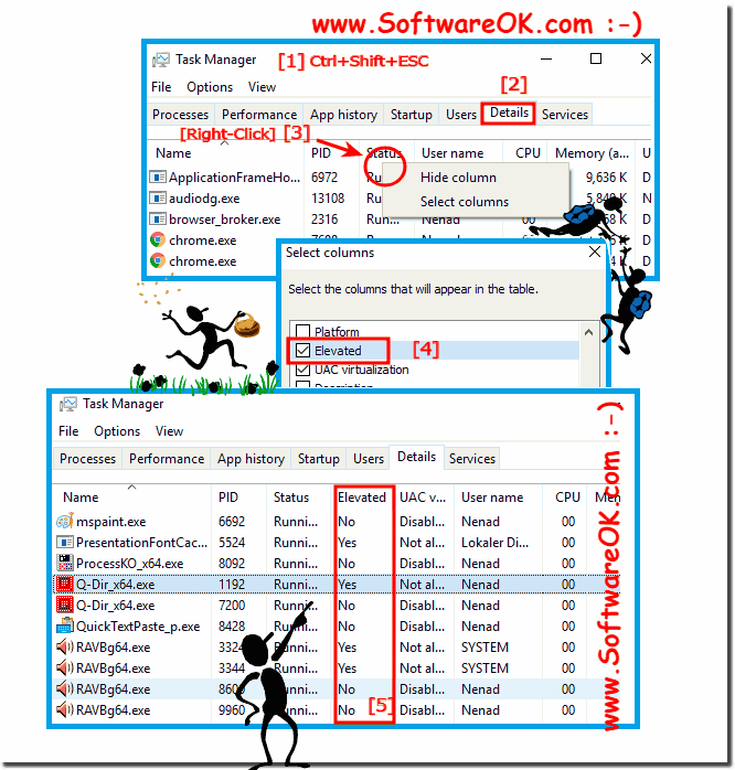 Windows-10:Is an app or running a Program an administrator mode!