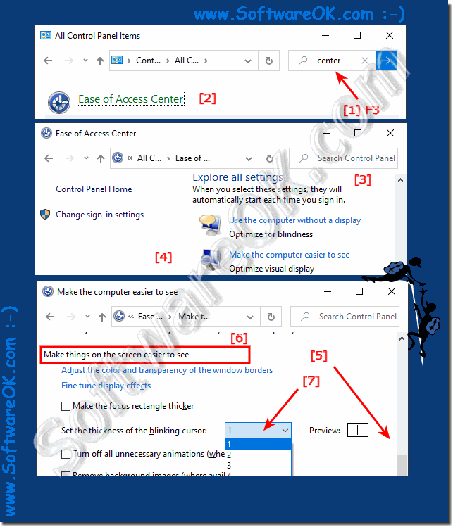 Adjust the cursor for text editors in Windows! 