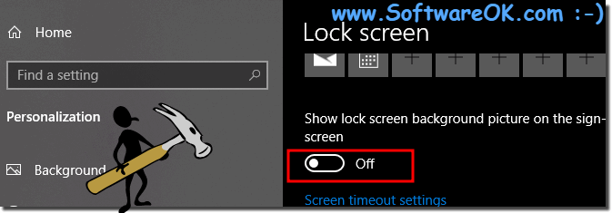 Windows 10: Disable ergo turn off the logon screen background!