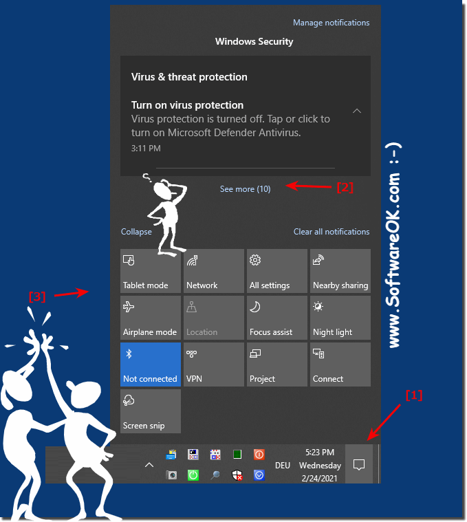 Windows 10 notifications and messages in the Action Center!