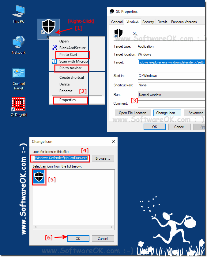 Correct symbol for the security center desktop and start menu!