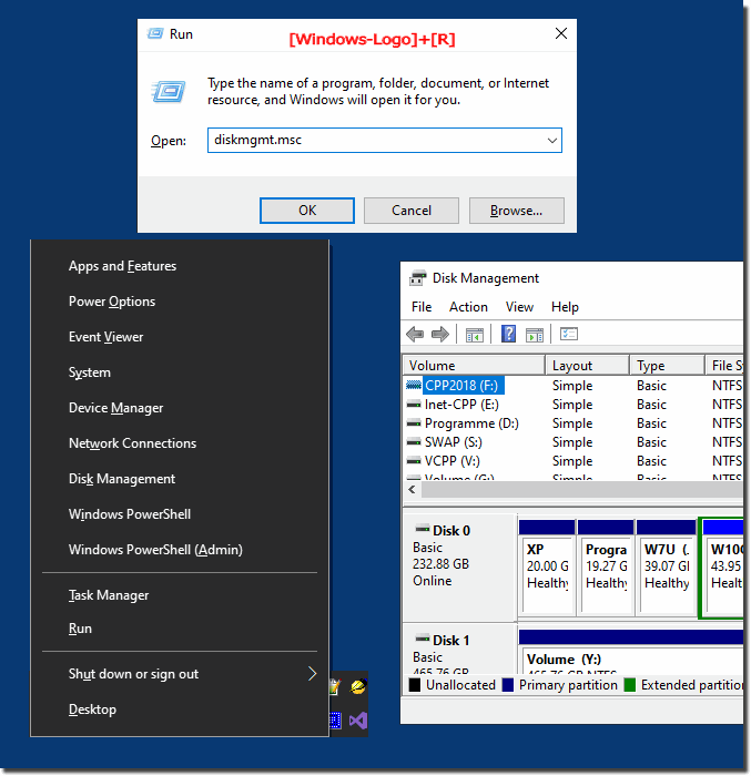 Run on Windows 10 diskmgmt.msc! 