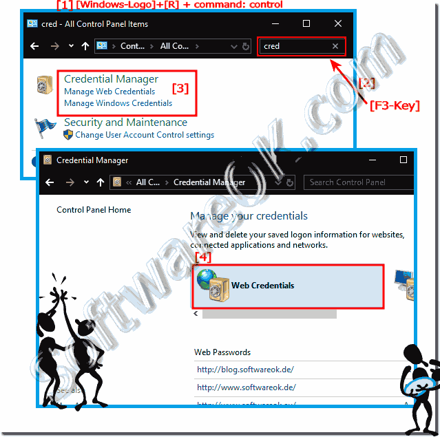 The credential management on Windows 10!