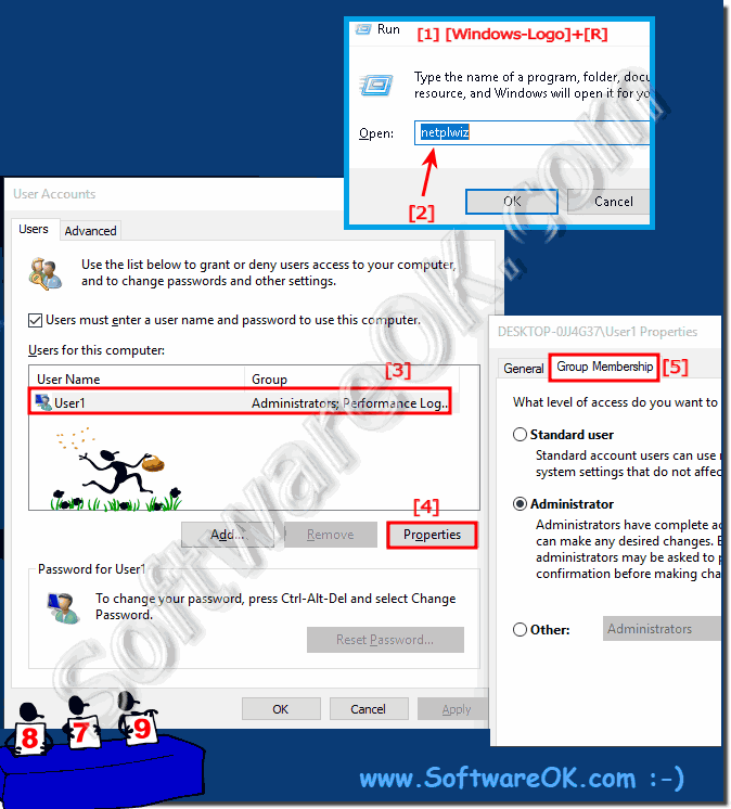 Change the user accounts privileges on Windows 10!