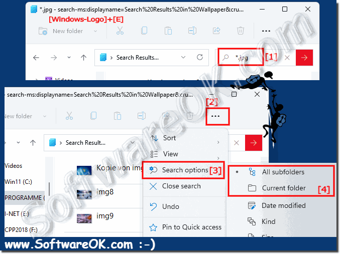 File Explorer search with and without subfolders in Windows 11!