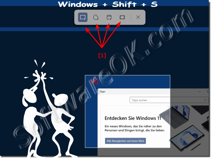 New screenshot function under Windows 11 as a screen area!