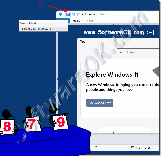 New screenshot function under Windows 11 as a screen area!