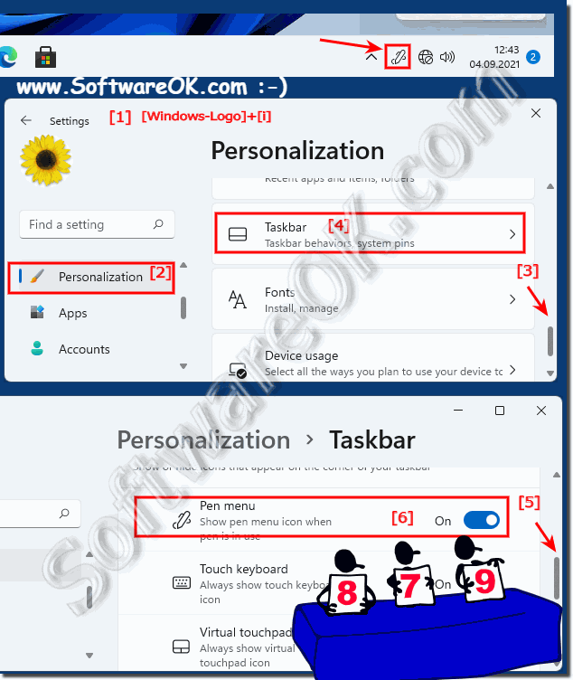 The system tray icon of the pen menu in Windows 11!