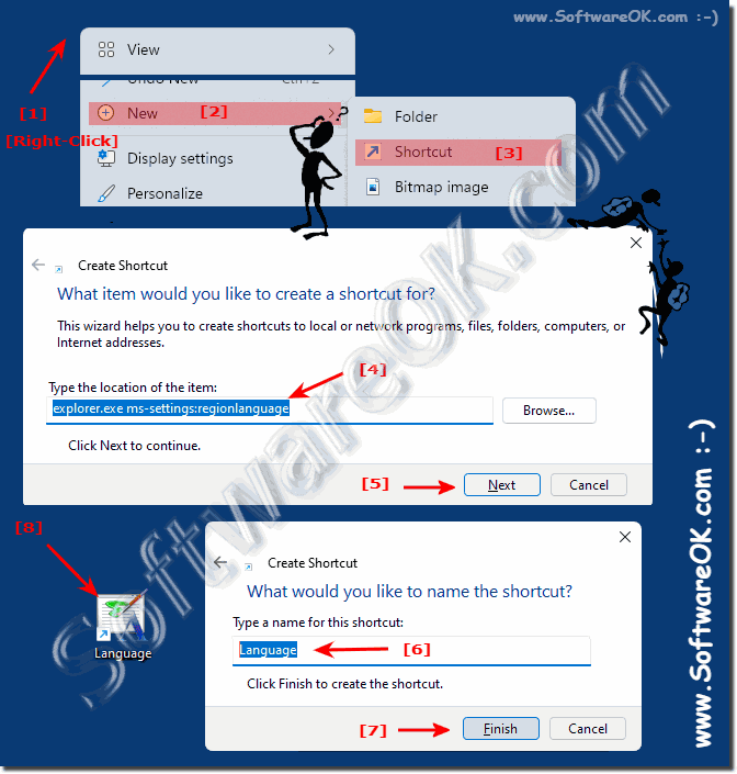 Language settings as desktop shortcut on Windows 11!