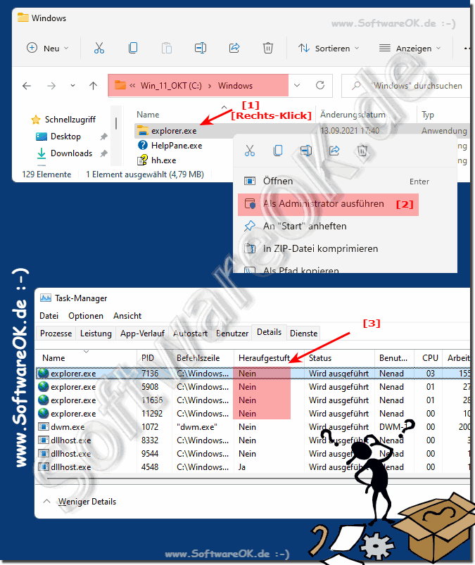 File Explorer with elevated rights as an administrator!