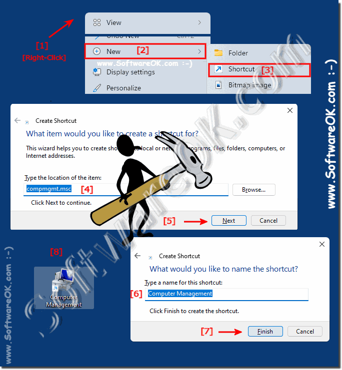 Desktop Button-Shortcut for Computer management in Windows 11!