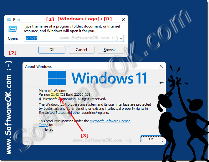 Windows 11, 21H2 22H1, 22H2, 23H1, ... recognize version!