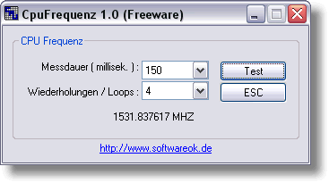 CpuFrequenz screenshot CpuFrequenz screenshot