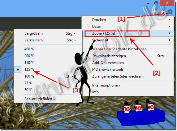 Enlargement in MS Internet Explorer 10 for Windows