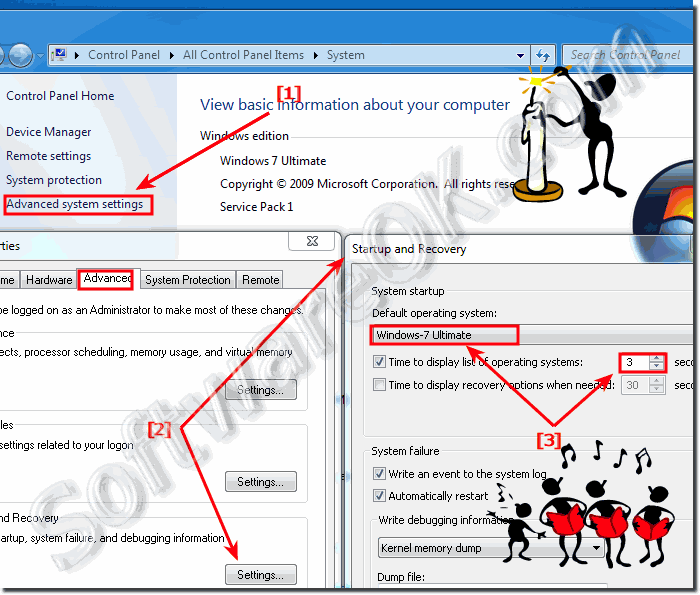 Change Time to display list of operating systems in windows 7 (boot)