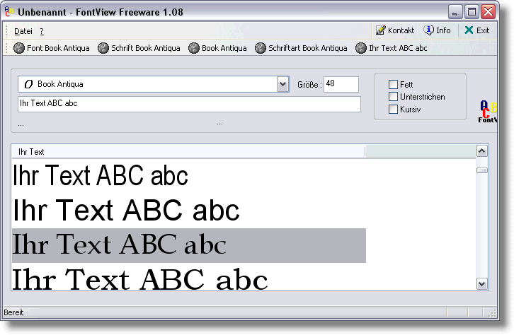 FontView