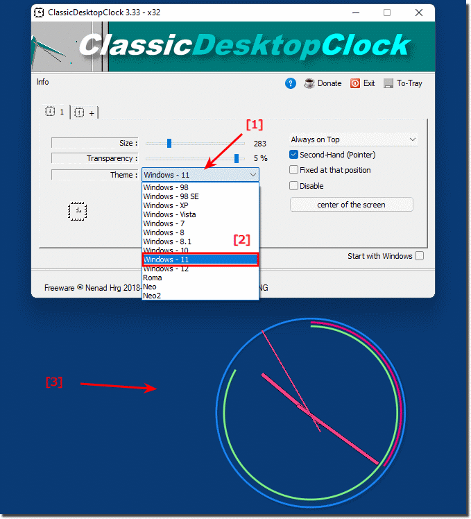 Windows 11 analog clock on the desktop - this is how it works!