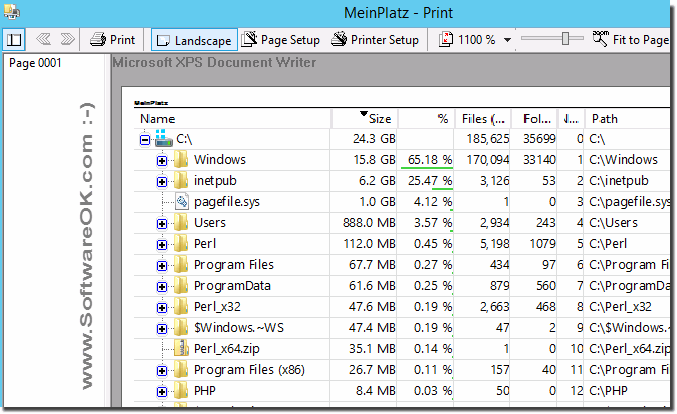 Detailed Print of the windows file-system structure!