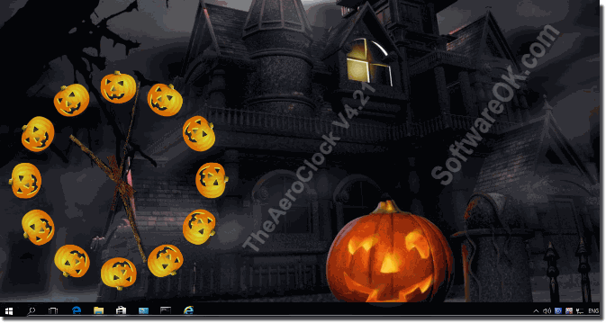 Halloween Desktop Wallpaper plus Windows Clock!