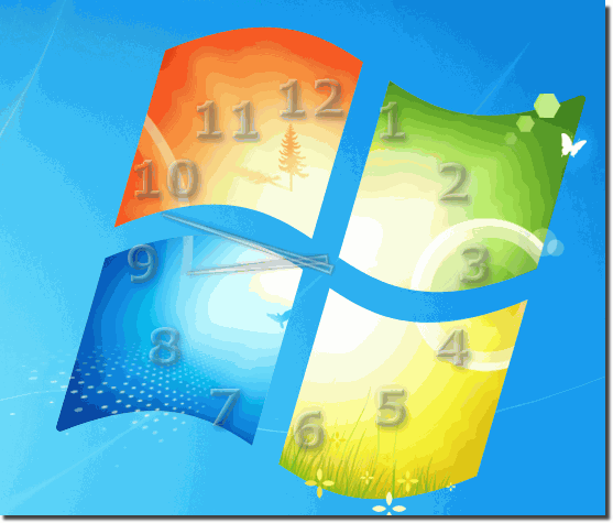 clock on Windows desktop and glass effect!
