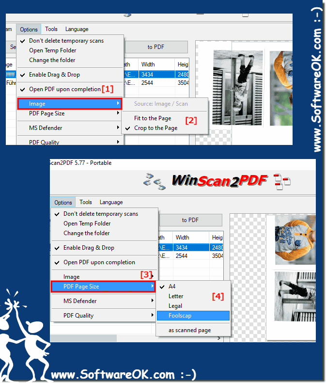 Correct rotation of the image and positioning in the PDF document!