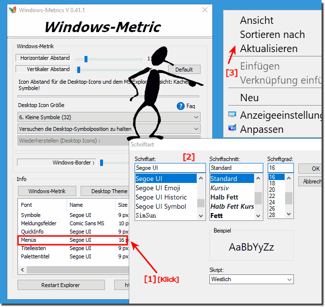 Change the menu font in Windows 10!