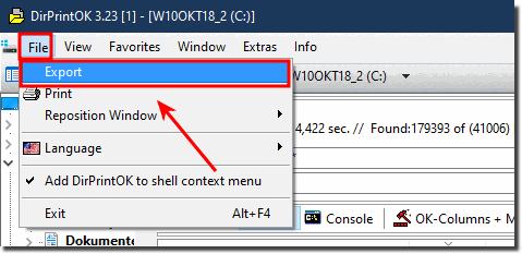 Export File Explorer folder tree under Windows 10 and 8.1!