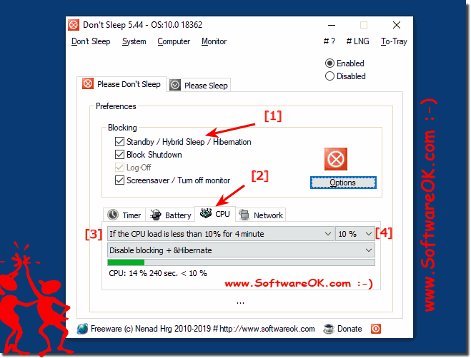 Automatically shut down the PC at a lower CPU load!