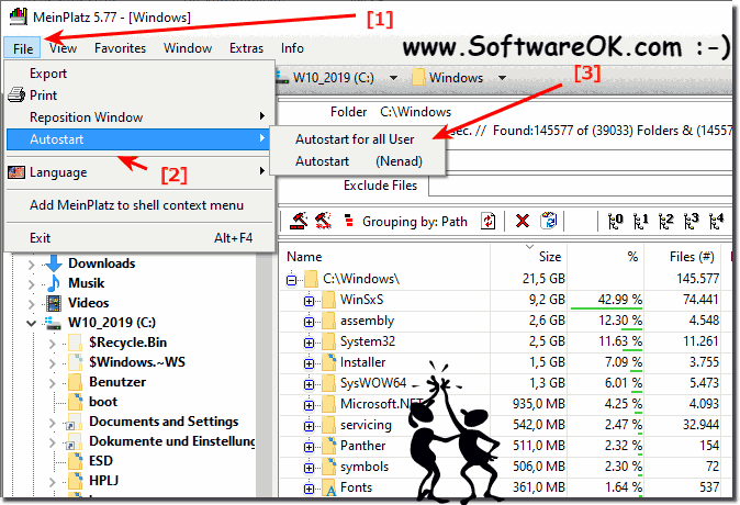 The folder size evaluation auto start with Windows!