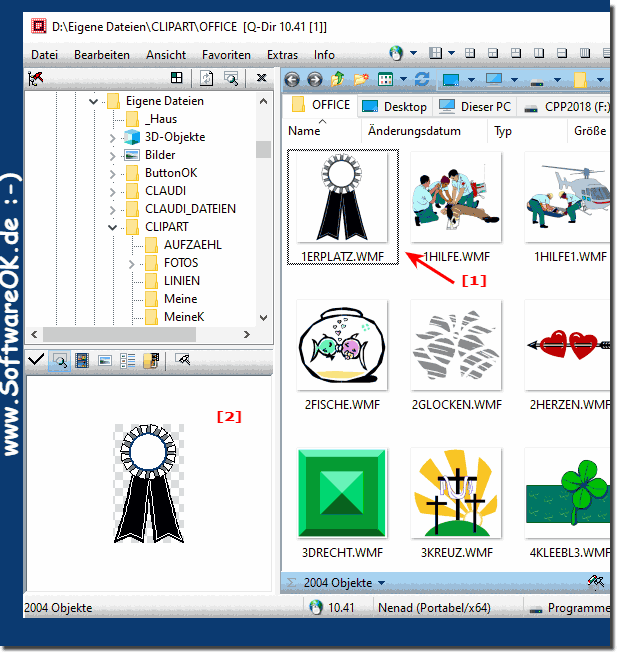 WMF and EMF in Quad Explorer Q-Dir on MS Windows!