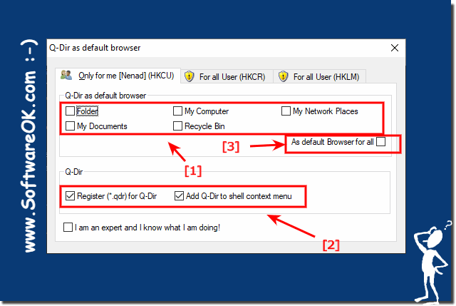 Windows Explorer as the default file manager and not the Q-Dir!