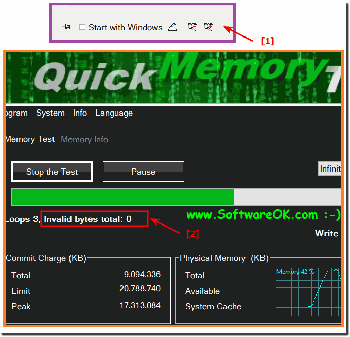 You do not need a Windows magnifier to discover the memory errors!